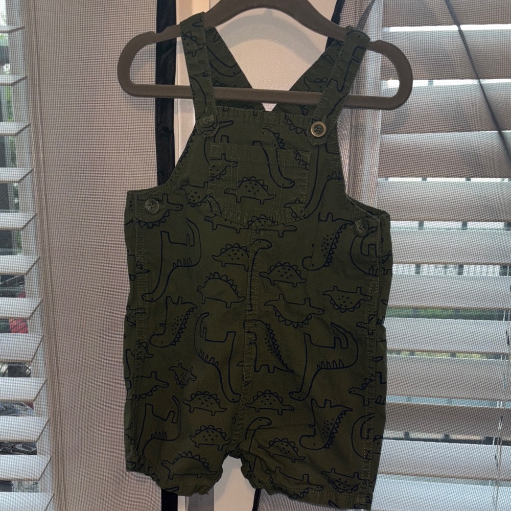 Carter's Green Dinosaur Overalls